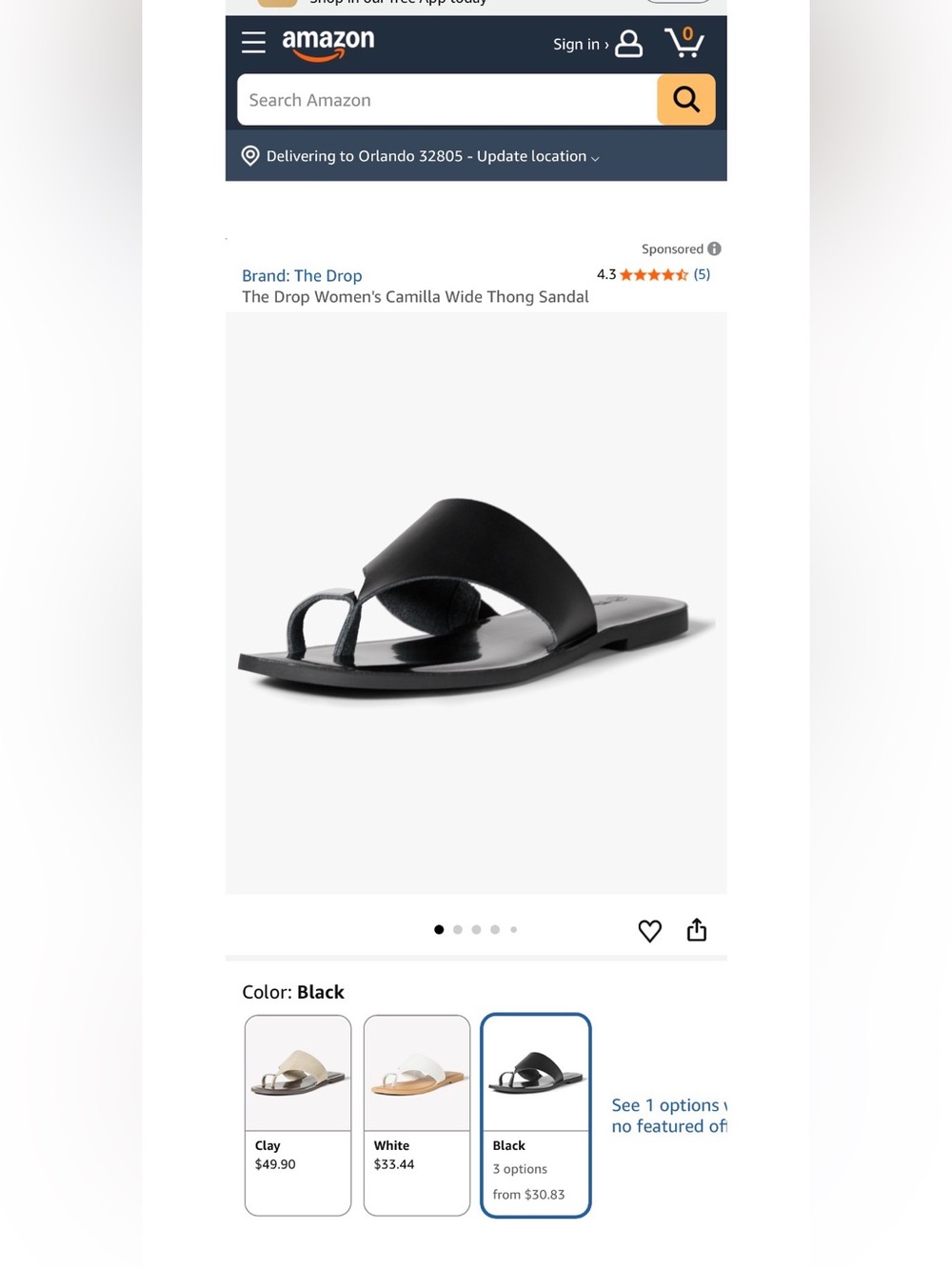 The Drop Camilla Wide Thong Sandal - Black (Women) - Picture 14 of 14
